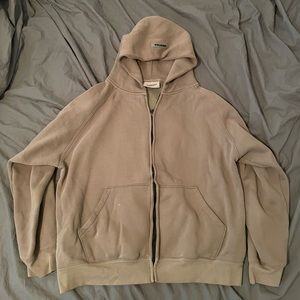 Tan Essentials Zip up Hoodie